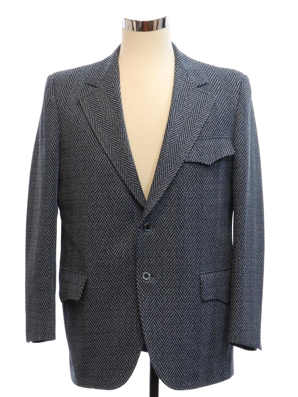 Vintage 1970s D. Capps & Sons Navy Blue Double Knit Blazer Men's 42